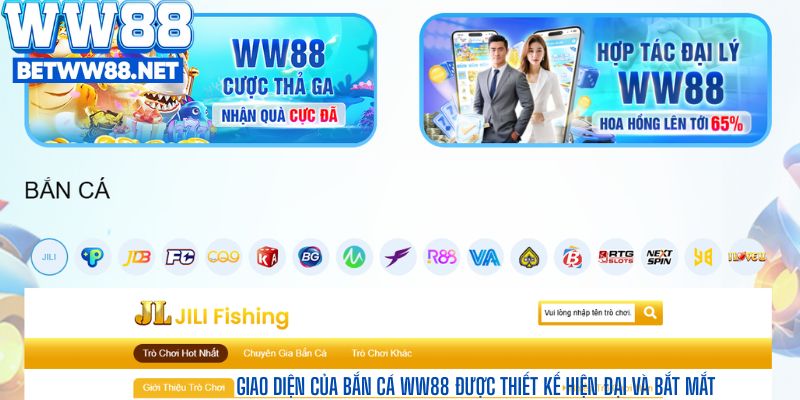 Giao diện của Bắn Cá WW88 được thiết kế hiện đại và bắt mắt
