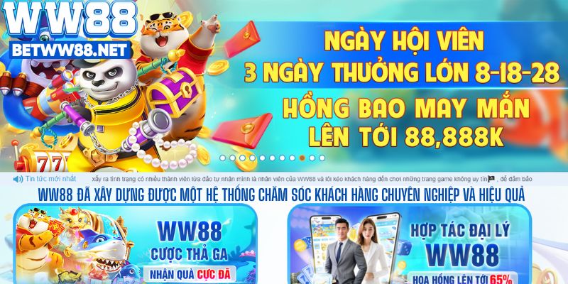WW88 đã xây dựng được một hệ thống chăm sóc khách hàng chuyên nghiệp và hiệu quả