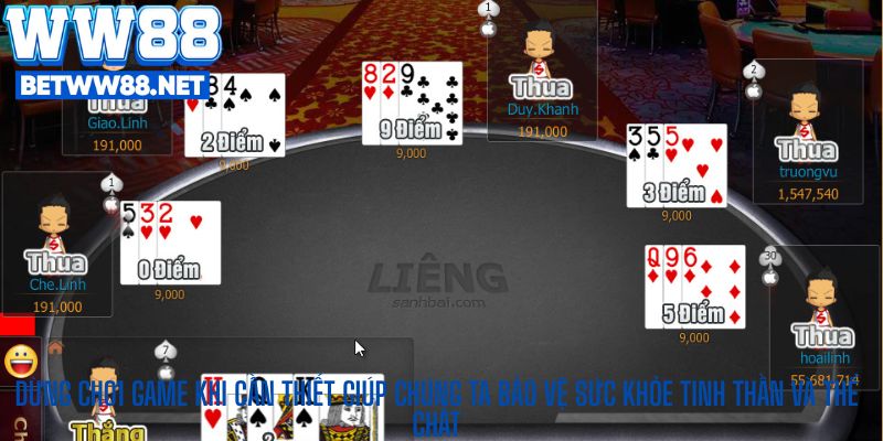 Dừng chơi game khi cần thiết giúp chúng ta bảo vệ sức khỏe tinh thần và thể chất
