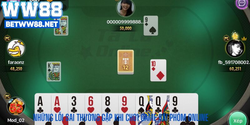 Những lỗi sai thường gặp khi chơi game bài Phỏm online