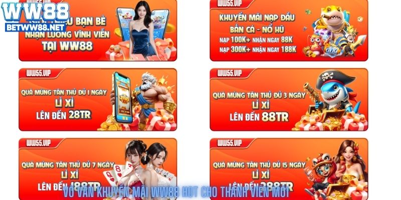 VÔ vàn KHuyến Mãi ww88 hot cho thành viên mới